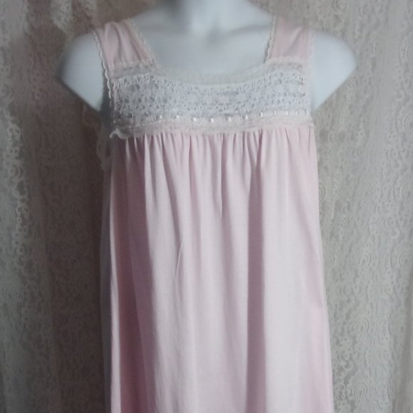 Talbots Other - Talbots Pretty Pink Cotton Knit Waltz Nightgown NWOT Size PM